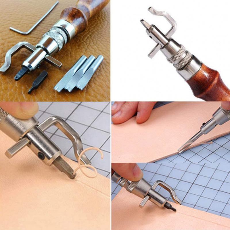 Cross-Border Supply Leather Craft Tool Set 11 Pieces Handmade DIY Leather Goods Slotting Machine Diamond Chopping Leather Pile