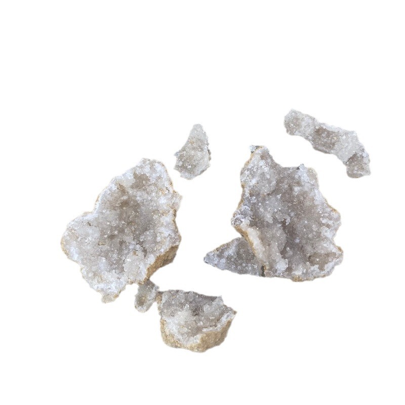 Natural Agate Cave Raw Stone Agate White Crystal Cave Scientific Specimen Raw Ore