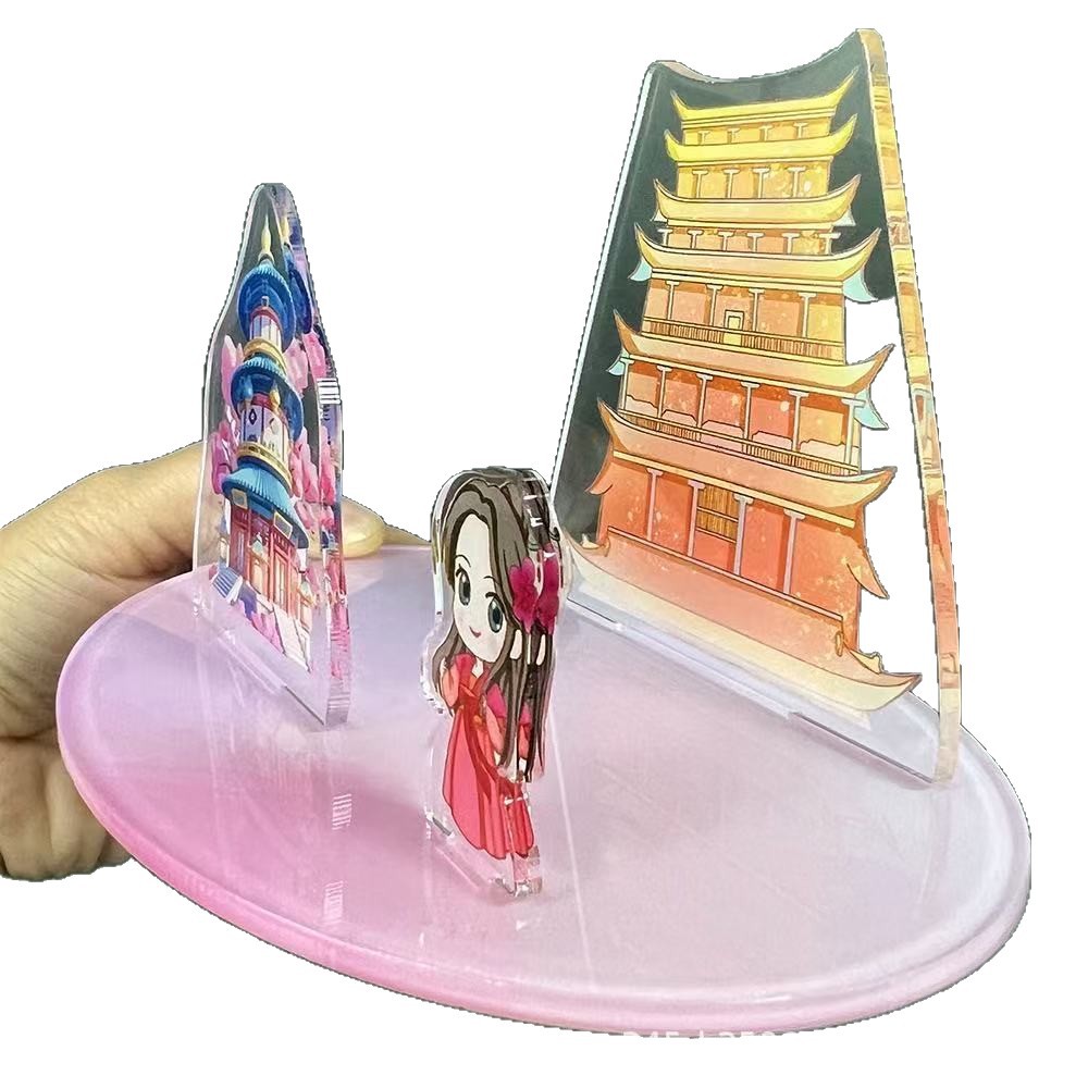Customized Acrylic Anime Square Brick Stand Two-Dimensional Uv Printing Finely Carved and Polished Crafts