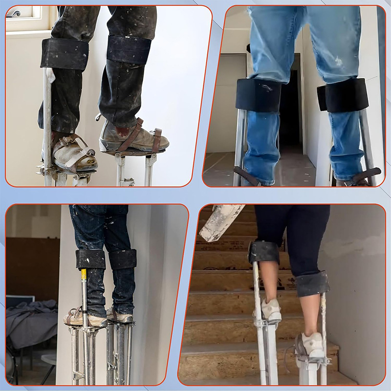 Drywall Stilt with Pads Strap Adjustable Stilt Plaid Sling Stilt Gaiter Strap for Various Drywall Stilts