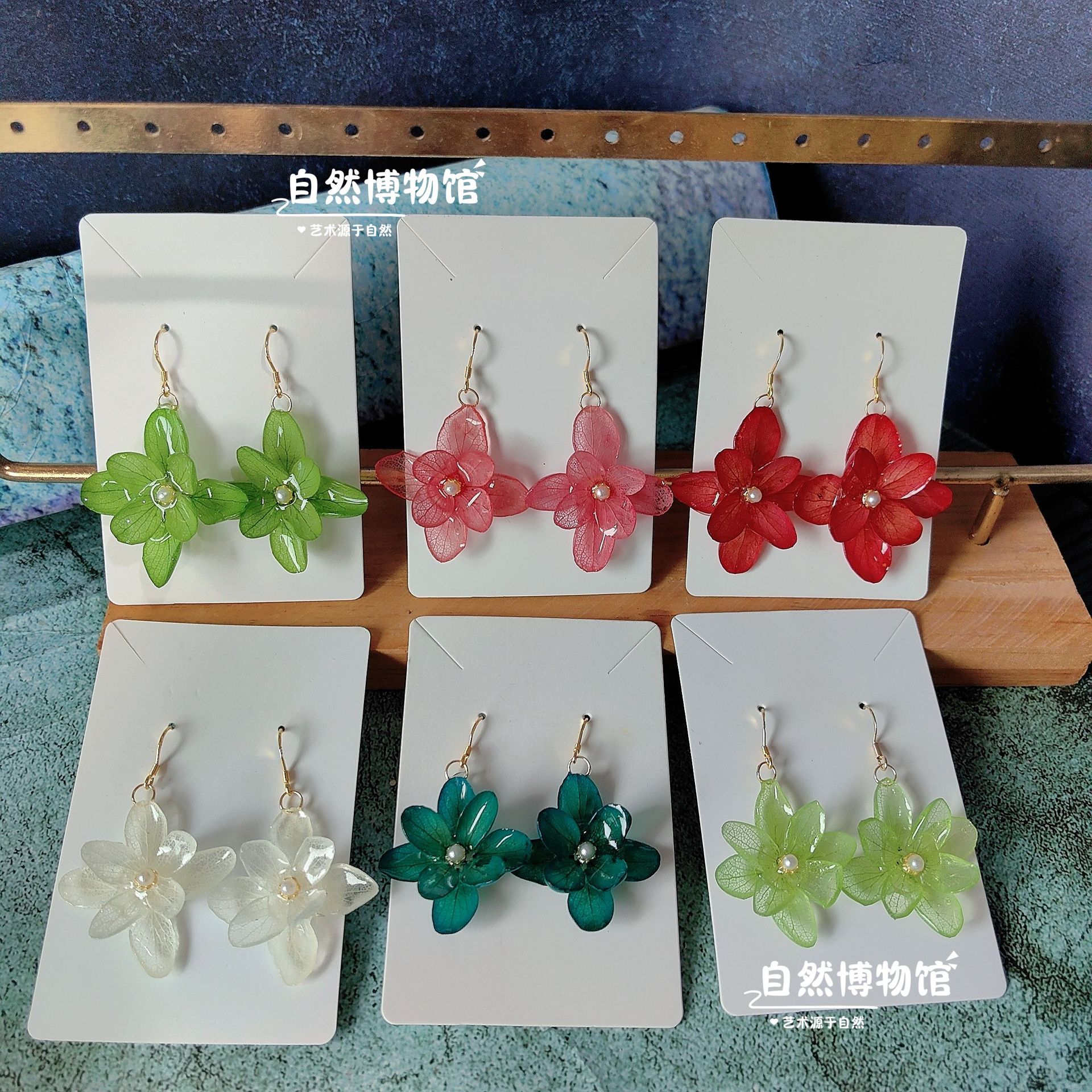 Супер красивые натуральные маленькие многоцветные градиентные серьги в форме цветка, супер фея, настоящие цветы, гортензия, вечные серьги для женщин