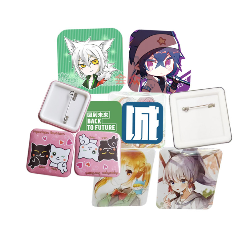 Square Badge Supplies Tinplate Square Pin Badge DIY Production Badge Bar Homemade Blank Material