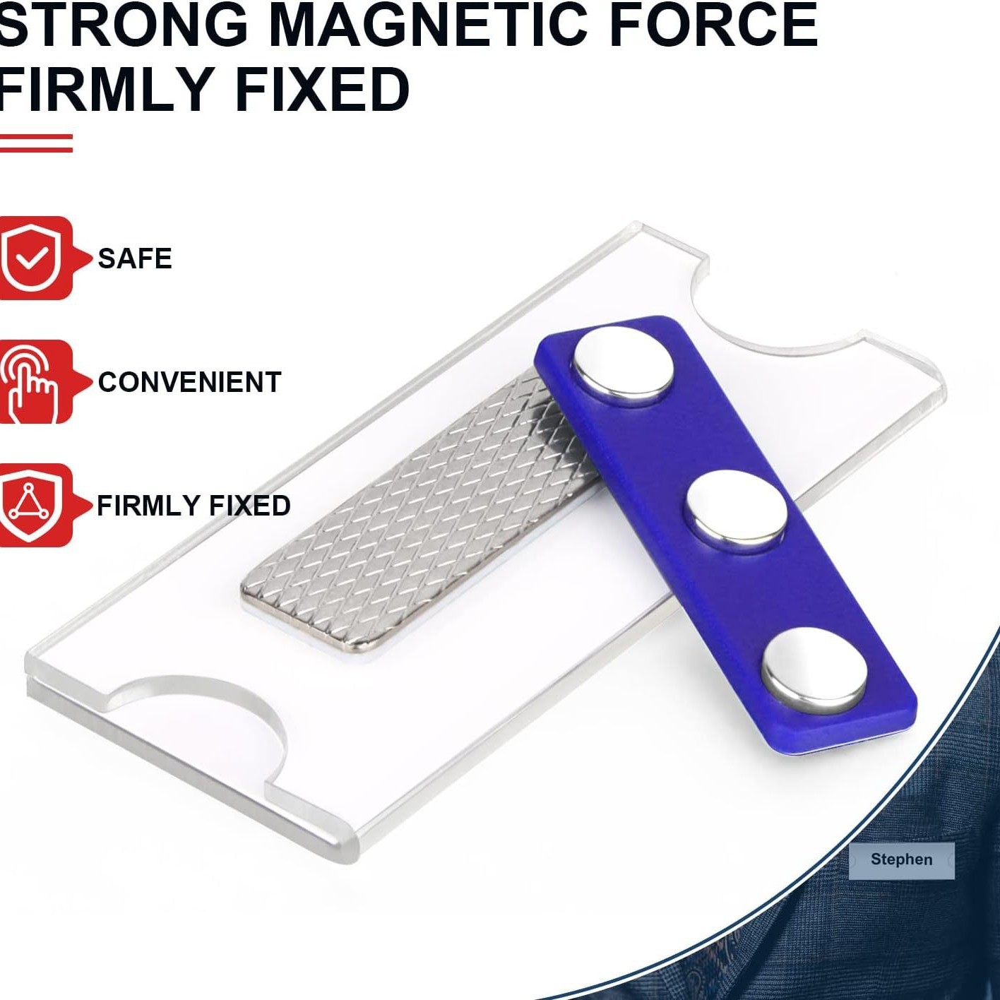 Self-adhesive famous brand magnetic badge clothes magnet logo clothing metal nameplate rack ferromagnetic badge 10 pack