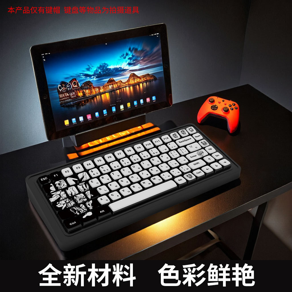 Russian Cross-Border Popular Prajna Theme Keycap Mechanical Keyboard Sa Height Four-Sided Transparent Pbt Sublimation Process