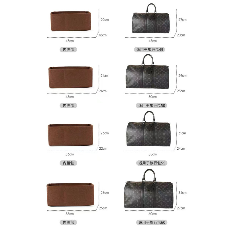 Suitable for Lv Keepall Inner Bag Lining 45 50 55 Luggage Storage and Organization Support Bag Inner Bag