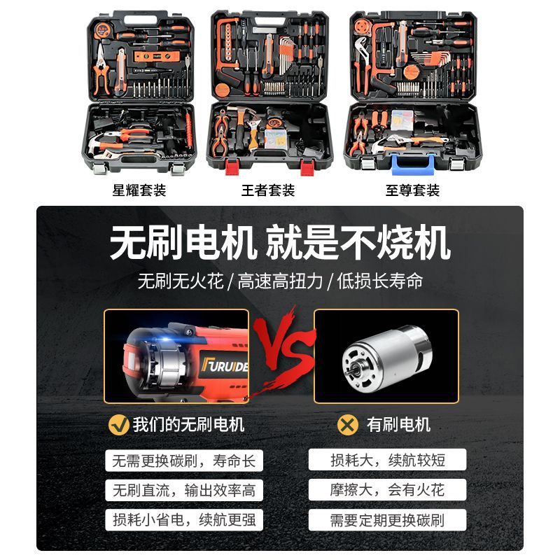 Tool Box Household Electric Drill Set Multi-Functional Hardware Tools Collection Electrician Special Home Repair Car Universal
