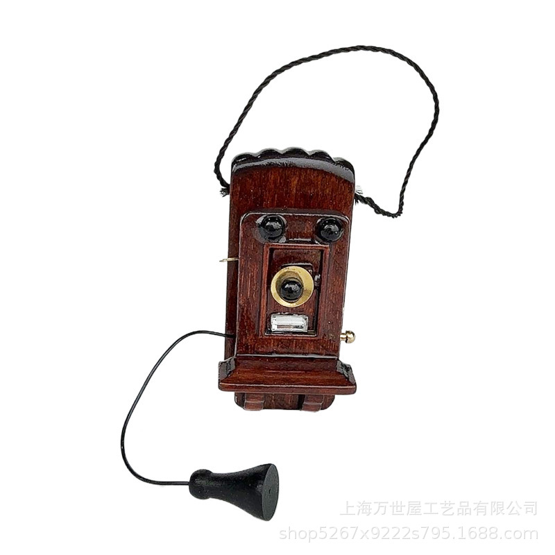 1:12 Кукольный домик мини модель [ретро старый настенный телефон]