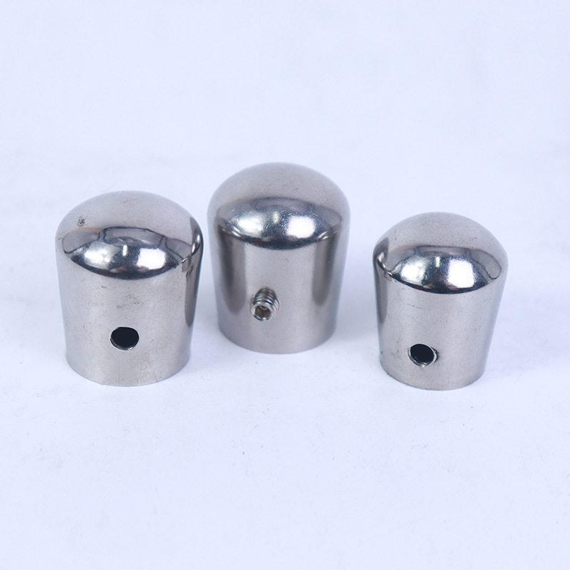 201/304 Stainless Steel Round Pipe Plug Stair Railing Accessories Column Accessories Head Handrail Custom Flats Bottom