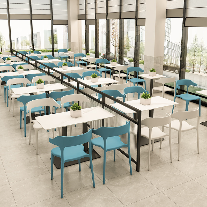 School Cafeteria Restaurant Table and Chair Sets Noodle Shop Snack Fast Food Milk Tea Shop Slate Table Hot Pot Restaurant Tables and Chairs