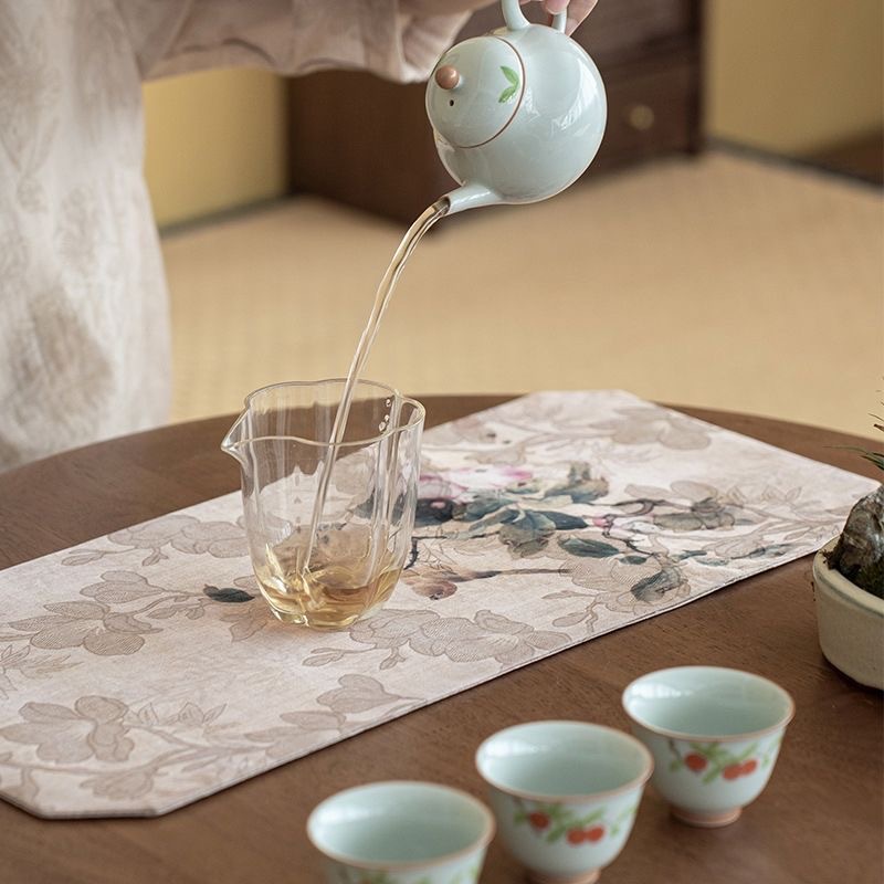 Xiangyun Yarn Dried Tea Mat Chinese Zen Double-sided Thickened Vintage Table Flag Tea Tablecloth Tea Waterproof Cloth Mat Tea Ceremony