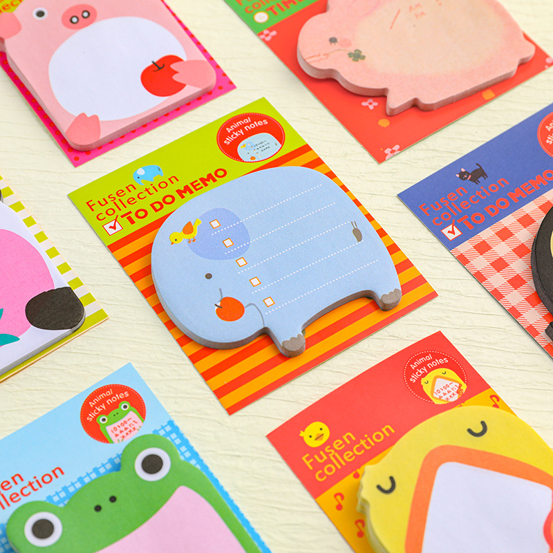 Korean Creative Stationery Cute Cartoon Zoo Animal Paradise Tearable Note Pad Student Sticky Note N Times