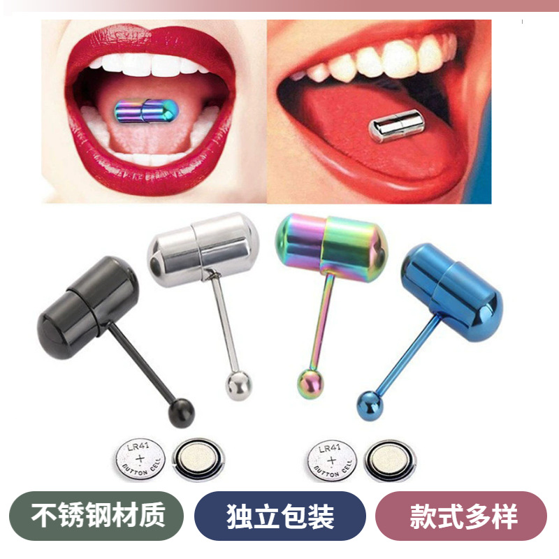 Ювелирные изделия из нержавеющей стали с вибрацией, пирсинг языка, персонализированные панковские украшения для мужчин и женщин