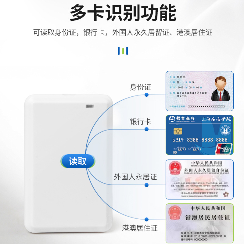 102UB Identity Reader Hotel Building Foreigner Permanent Residence Identity Card Identifier Factory Wholesale