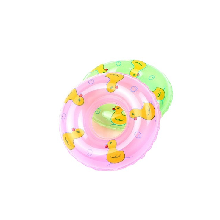 Children's small toy mini swimming ring small yellow duck accessories milk tea shop donut small swimming ring