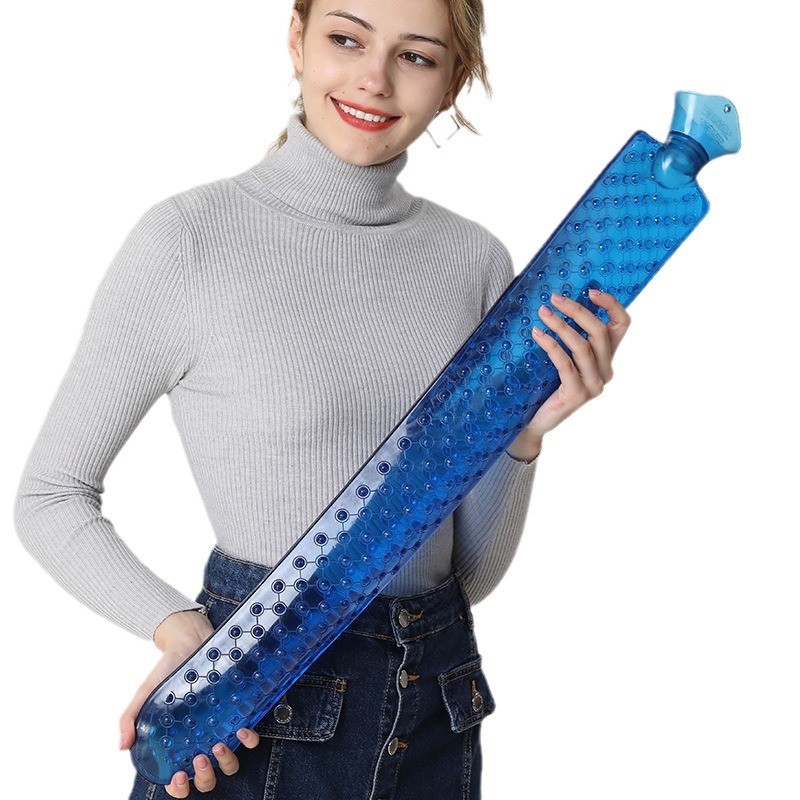Super long hot water bag bed bed warm body special PVC water injection extra large transparent strip warm water bag wholesale