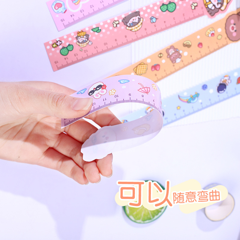 Cartoon bookmark ruler ruler cute super cute 15cm primary school students learning stationery soft ruler children's holiday prizes