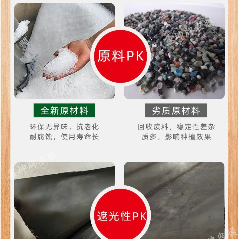 Export small package PE agricultural plastic film silver black reflective perforated film small greenhouse film cross-border agricultural black film