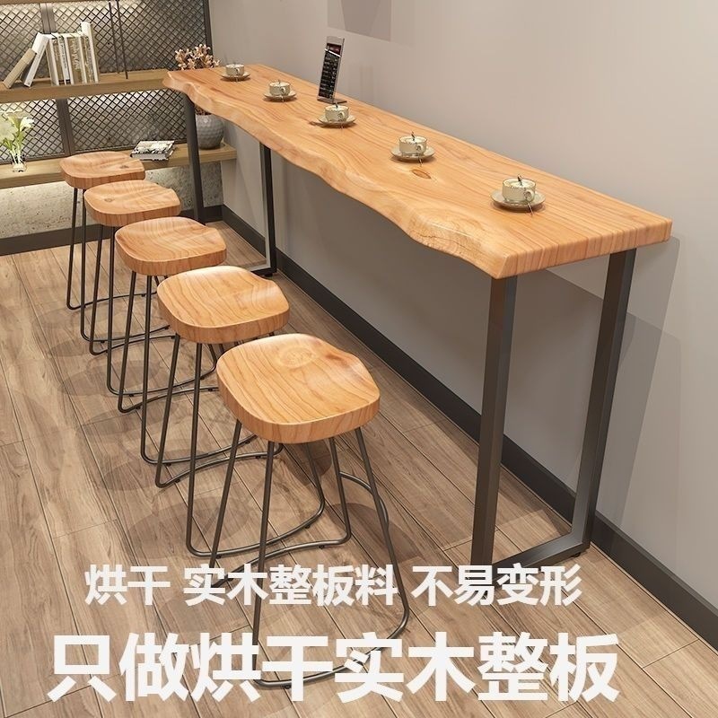 Стол из массива дерева для дома, настенный узкий стол для балкона, длинный стол, барный высокий стол и стулья, комбинация, коммерческое предложение