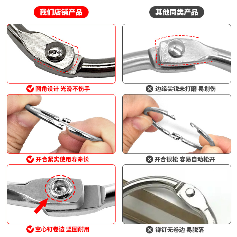 Ivan Cross-Border Metal Nickel-Plated Card Ring, Medium and High-End Metal Loose-Leaf Ring, Removable Gold Binding Loose-Leaf Ring