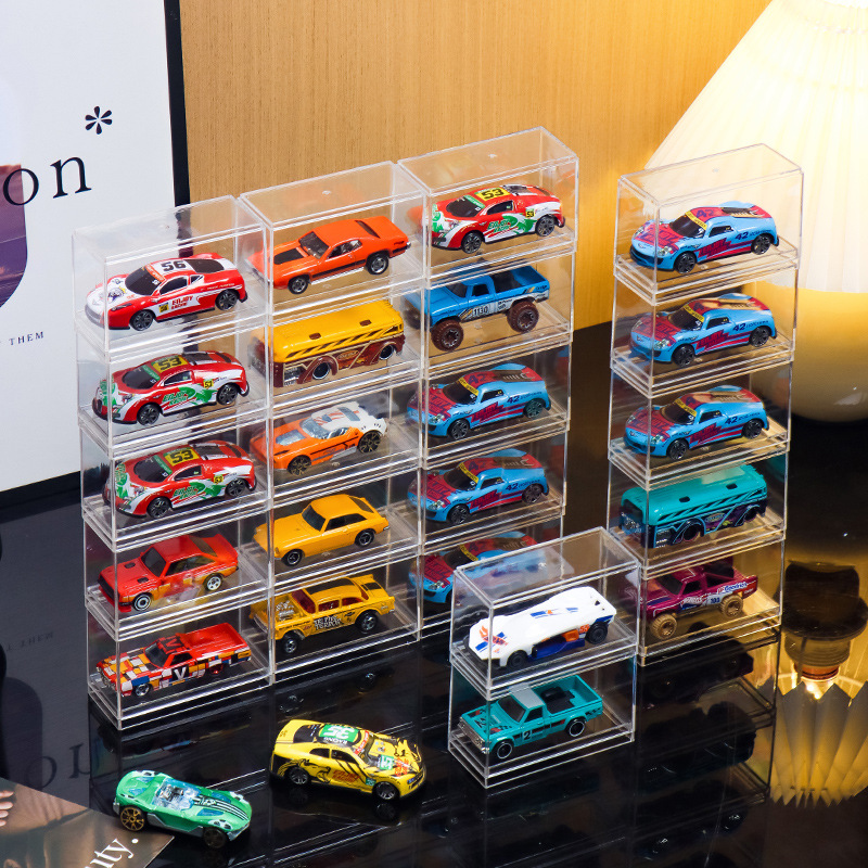 Hot Wheels Display Box Transparent Dustproof Stackable Children's Alloy Car Model Tomeka Storage Box