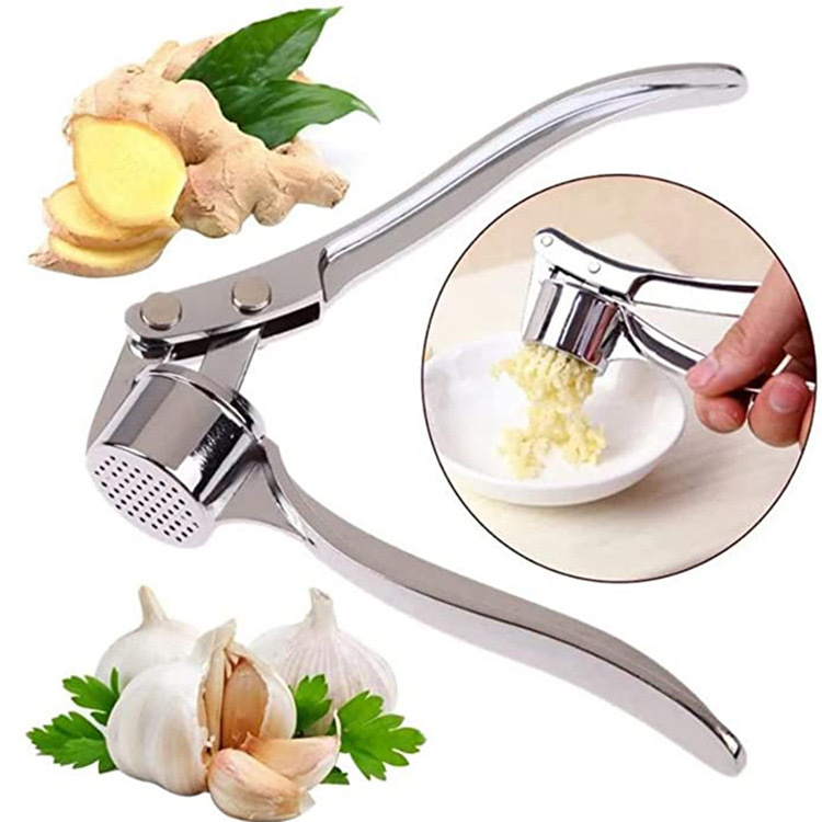 Wholesale extra large garlic press garlic pureer garlic clip multi-functional zinc alloy stainless steel manual pull type garlic puller