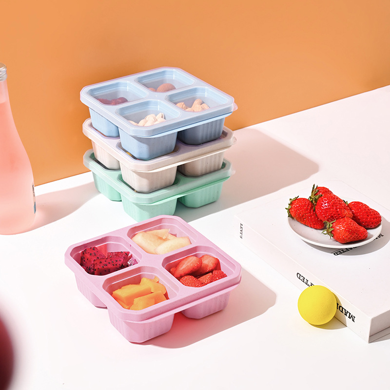 Wheat Straw Lunch Box Snack Box Nut Candy Sealed Box Small Food Pastry Fruit Refrigerator Preservation Box