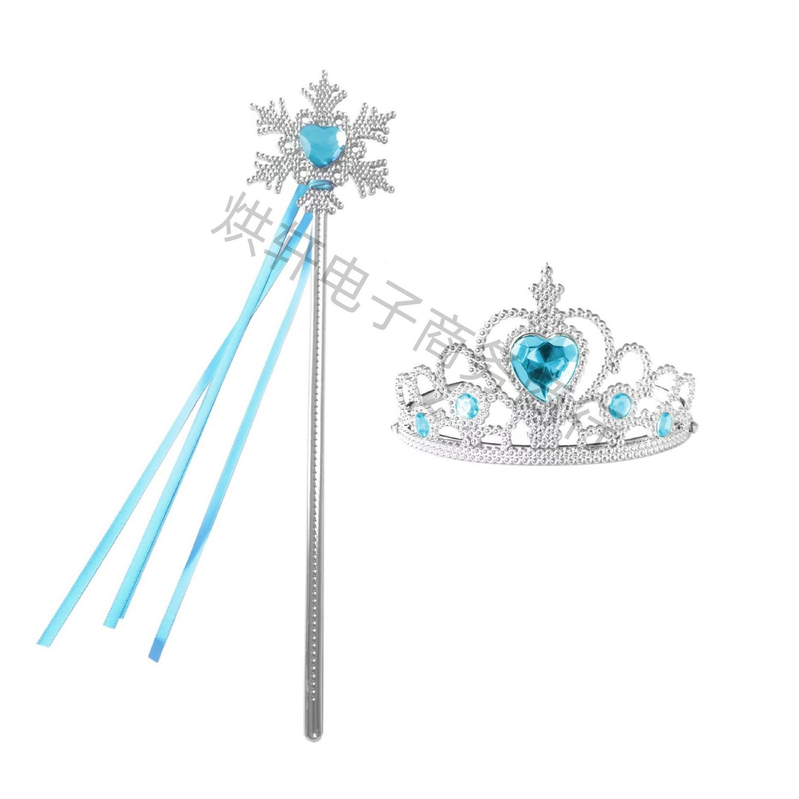 Frozen Children's Crown Tiara Princess Magic Wand Scepter Set Cross-Border Best-Selling Fairy Wand Snowflake Wand
