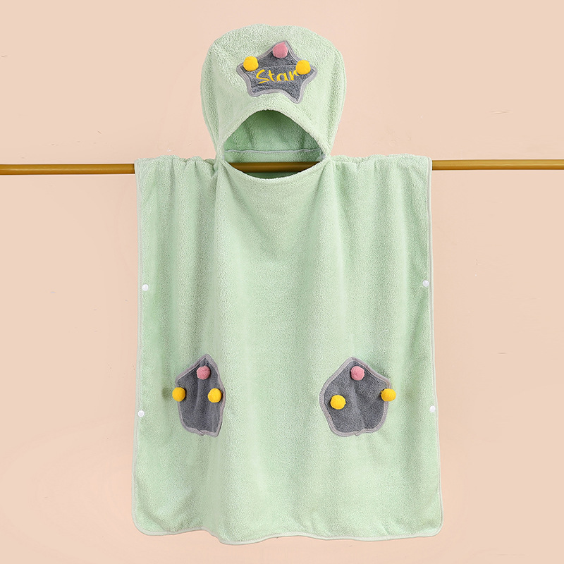 Детское полотенце для ванной, которое можно носить для купания, плавания и активного отдыха, впитывающее, быстро сохнущее, с капюшоном, носимое коралловое флисовое полотенце