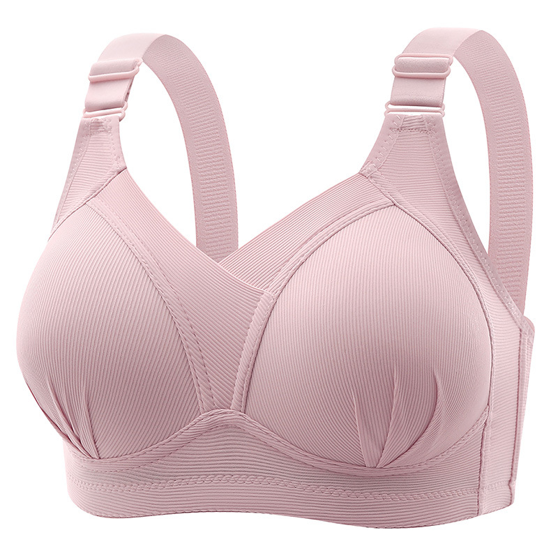 plus size Thin Beautiful Back Anti-running Light Anti-sagging Side-closing Accessory Breast New Style Gather-up Women's Underwear Bra without Steel Rings