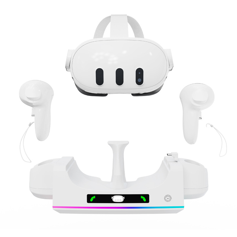 Meta Quest 3S VR glasses handle charging base Quest 3 universal wall-mounted seat charging with RGB light