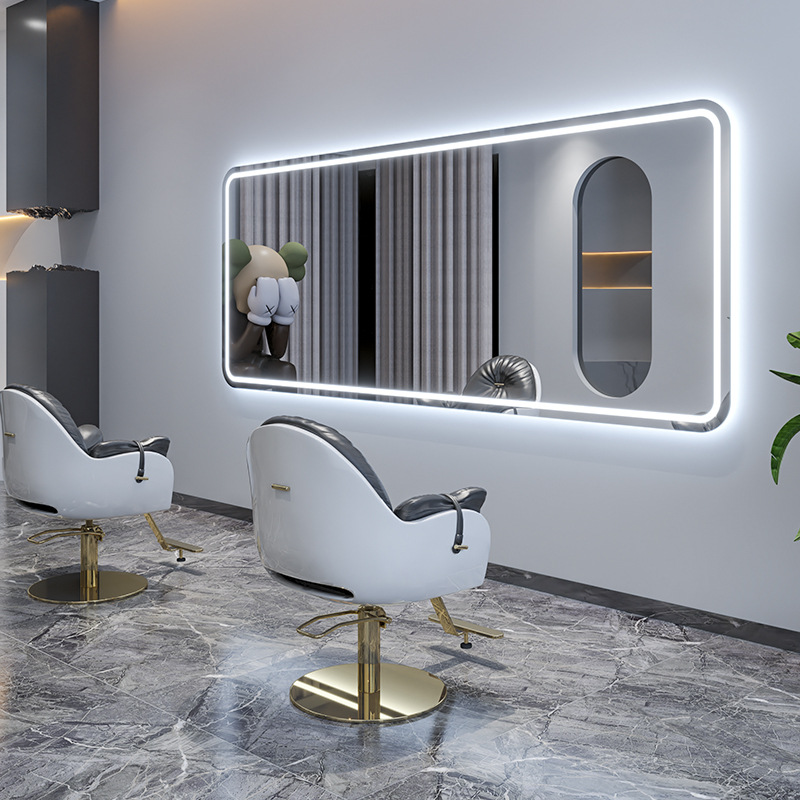 Barber shop mirror chase mirror hair cutting perm and dyeing mirror special mirror table hair salon makeup mirror hanging mirror Beauty Mirror