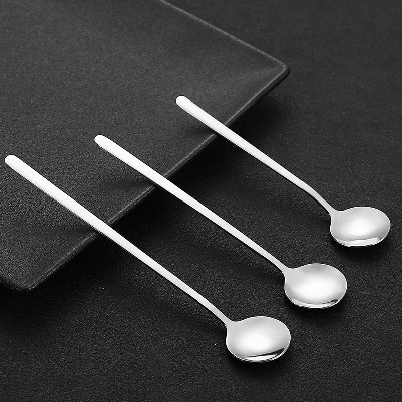 Stainless steel golden small round spoon honey coffee stirring dessert spoon with hand gift bird's nest spoon mug spoon wholesale