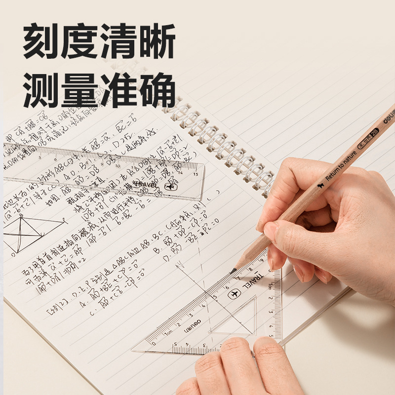 Deli 79511 Student Ruler Set (Transparent Color)