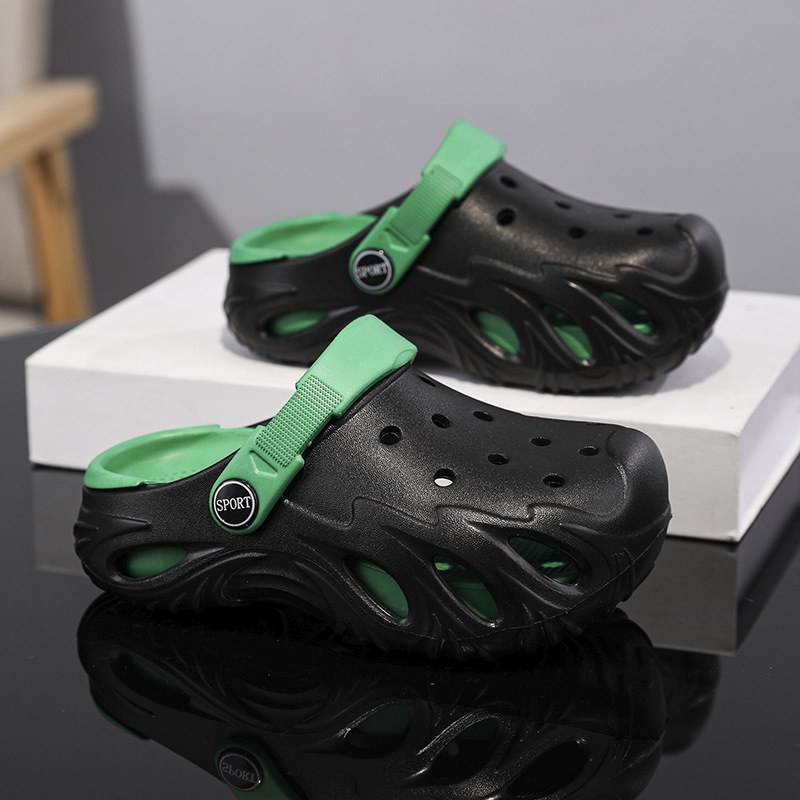 Boys' Cave Shoes Summer New Style Baotou Slippers Small and Medium-sized Children 6-15 Years Old Children's Sandals for Outwear Children