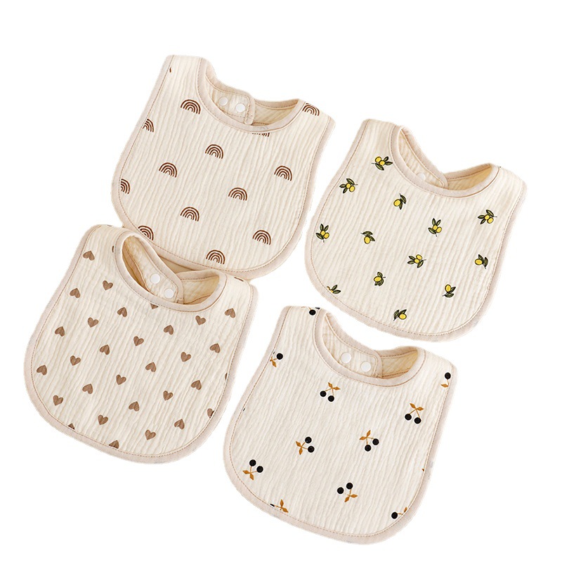 U-shaped bib six-layer cotton gauze baby saliva towel eating bib baby anti-spitting milk towel ins Korean bib