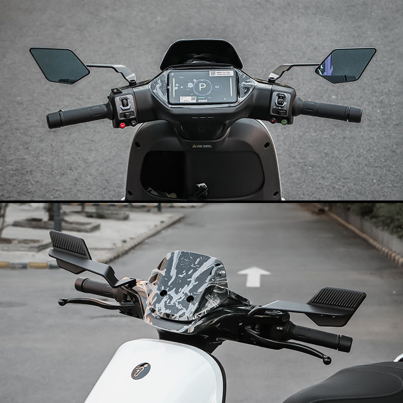 Motorcycle Electric Vehicle Modified New Fixed Wing Rearview Mirror Plastic Universal Blade Reflector Blue Mirror Purple Mirror
