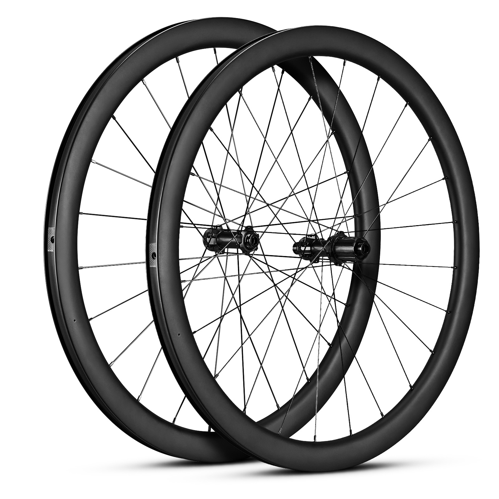 Безымянный комплект колес для шоссейного велосипеда из карбонового волокна 700C, центрирующий замок, дисковый тормоз, 45-лопастной карбоновый комплект колес, ось с проходным отверстием