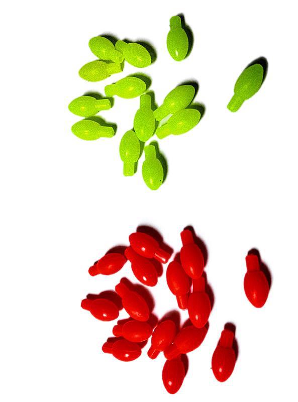 Fish float soft rubber hard plastic eye-catching bean red, yellow luminous floating tail bold floating sensitive eye-catching bean