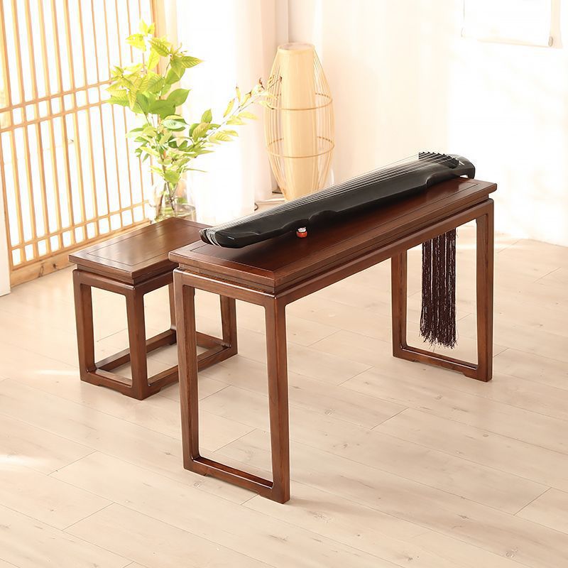 New Chinese Style Old Elm Wood Table and Stool, Guqin Table, Solid Wood Chinese Calligraphy Table, Small Desk, Antique Simple Table