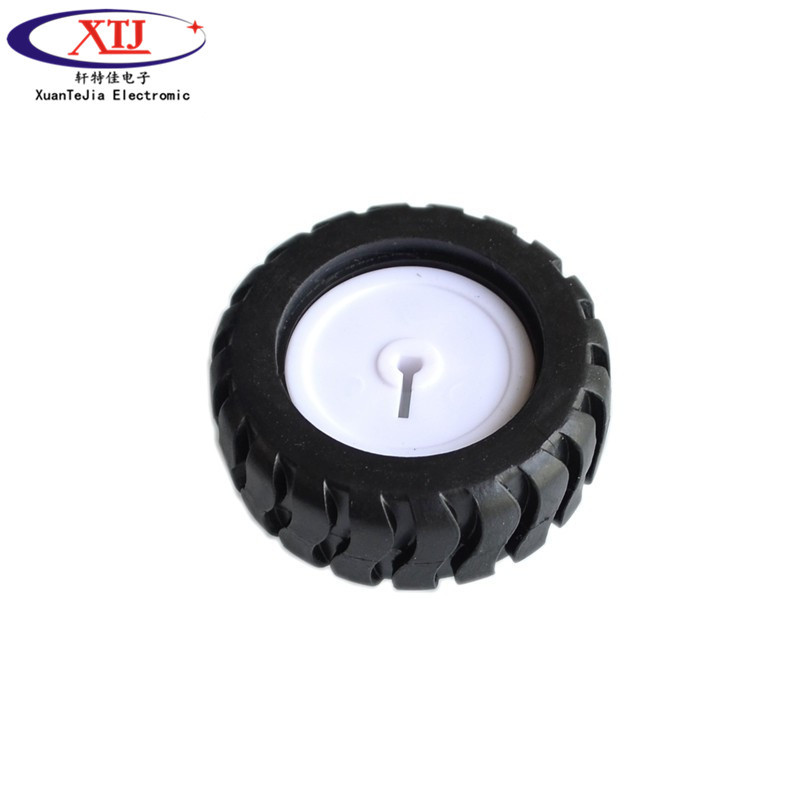 D-Axis Rubber Tire Robot Accessories 43mm Tracking Car Model Wheel with N20 Reduction Motor