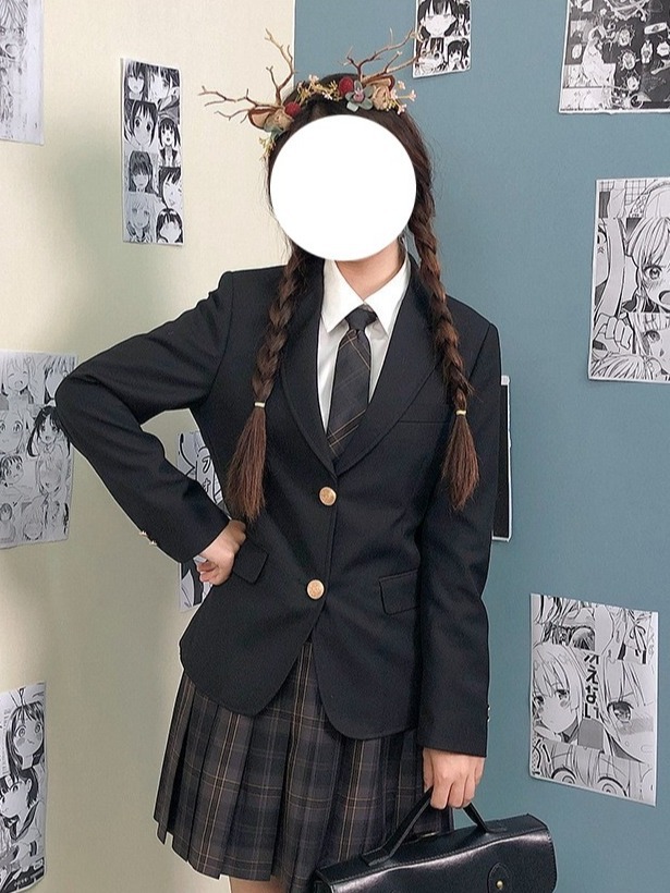 Suit JK Uniform Long Suit Suit Autumn and Winter Preppy Style Black Outwear Female Student Class Uniform School Uniform Japanese Style Style Style