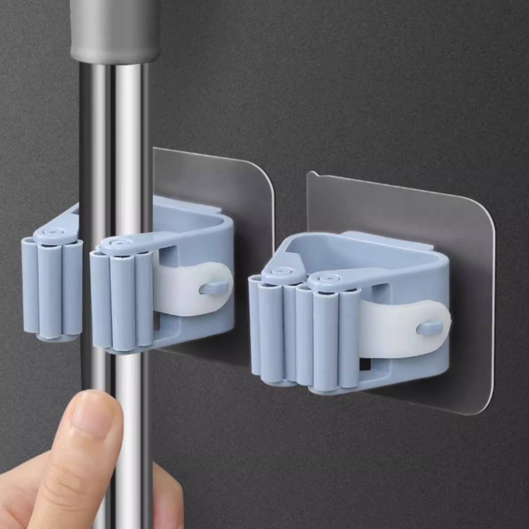 Mop Rack Punch-free Wall-mounted Mop Hook Household Toilet Strong Broom Rack Buckle Hook Mop Clip
