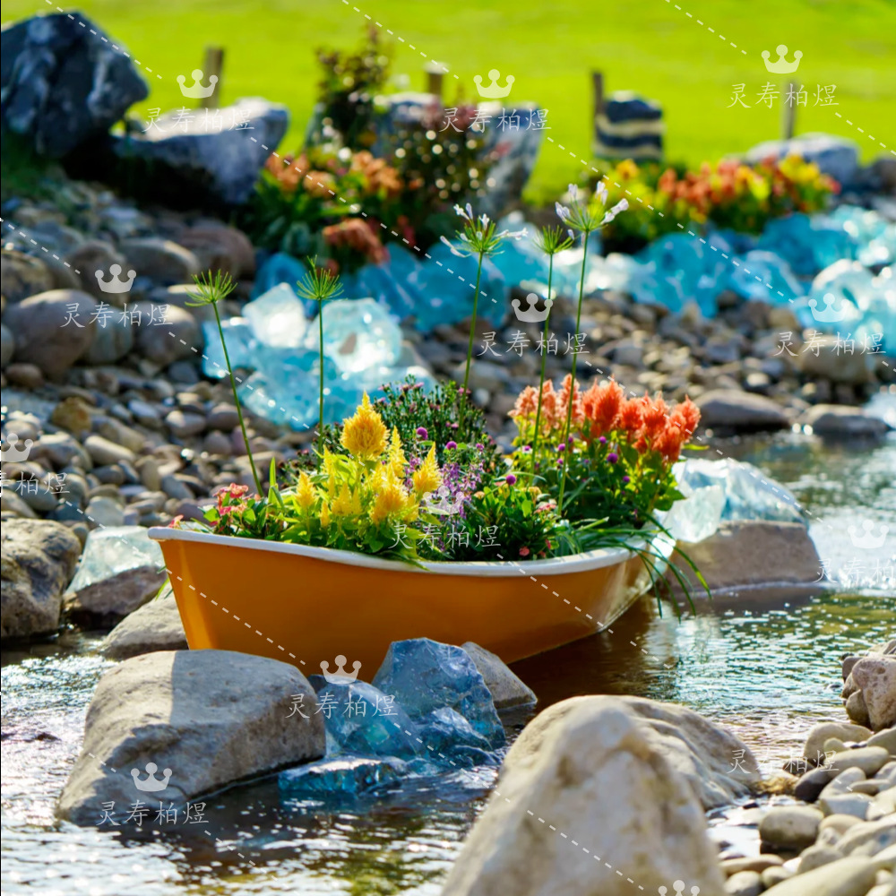 Stream, River, Small River, Glass Block, Glass Stone, Stream Landscaping, Decorative Glass Stone, Transparent Glass Block