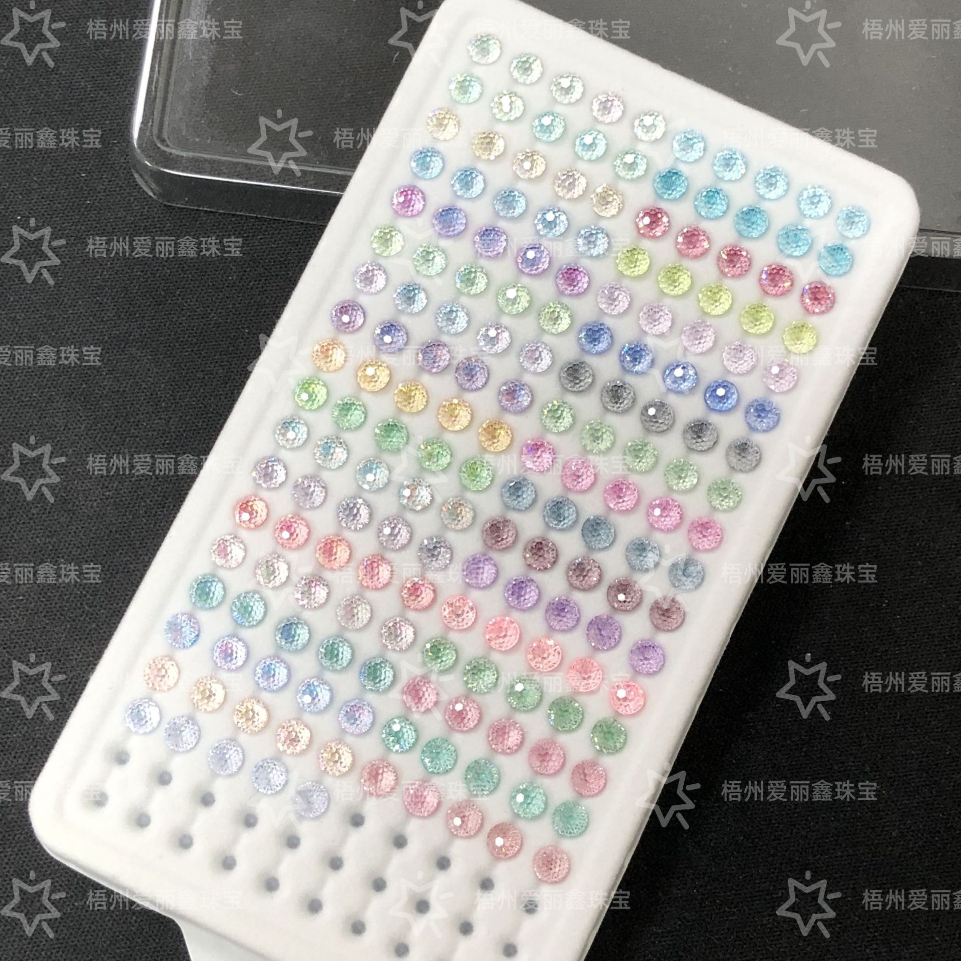 4mm Fireworks Cut Pro Board Two-Color Gradient/Single Color Plated Bottom Sandwich Small Arm Zircon (Loose Stone)