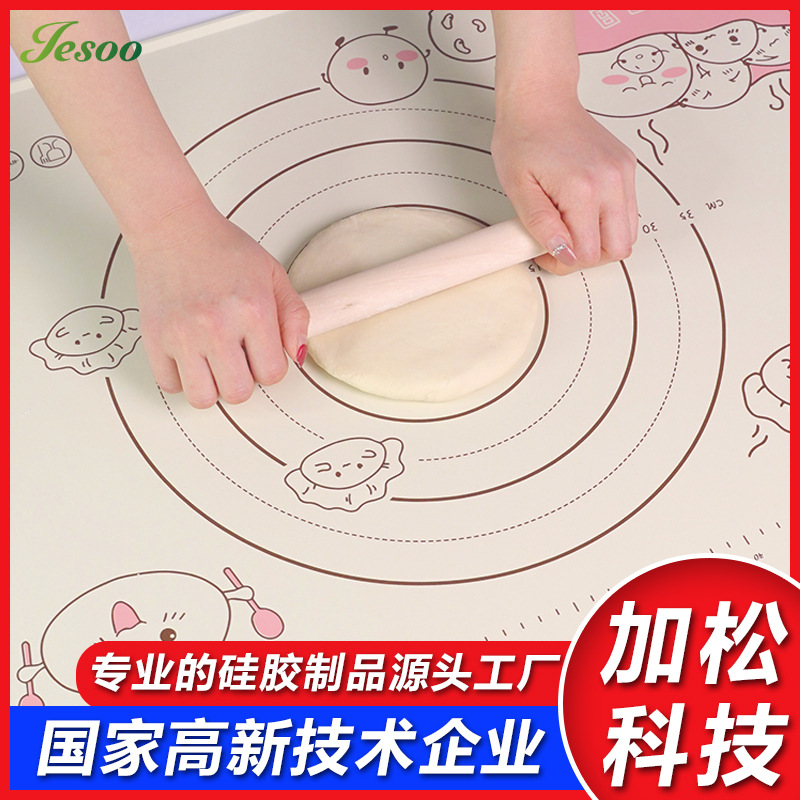 Жидкий силикон утолщенный нескользящий пищевой не прилипает для выпечки скалки мультяшный многофункциональный разделочный коврик