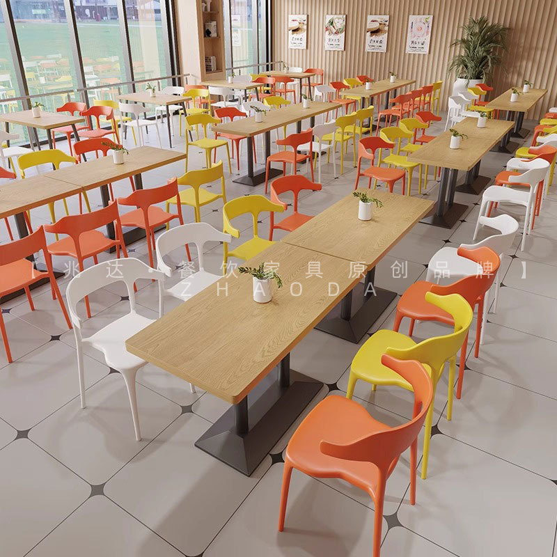 Canteen Restaurant Slate Dining Table School Student Dining Table Chair Light Luxury Modern One Table Four Chairs Fast Food Restaurant Dining Table