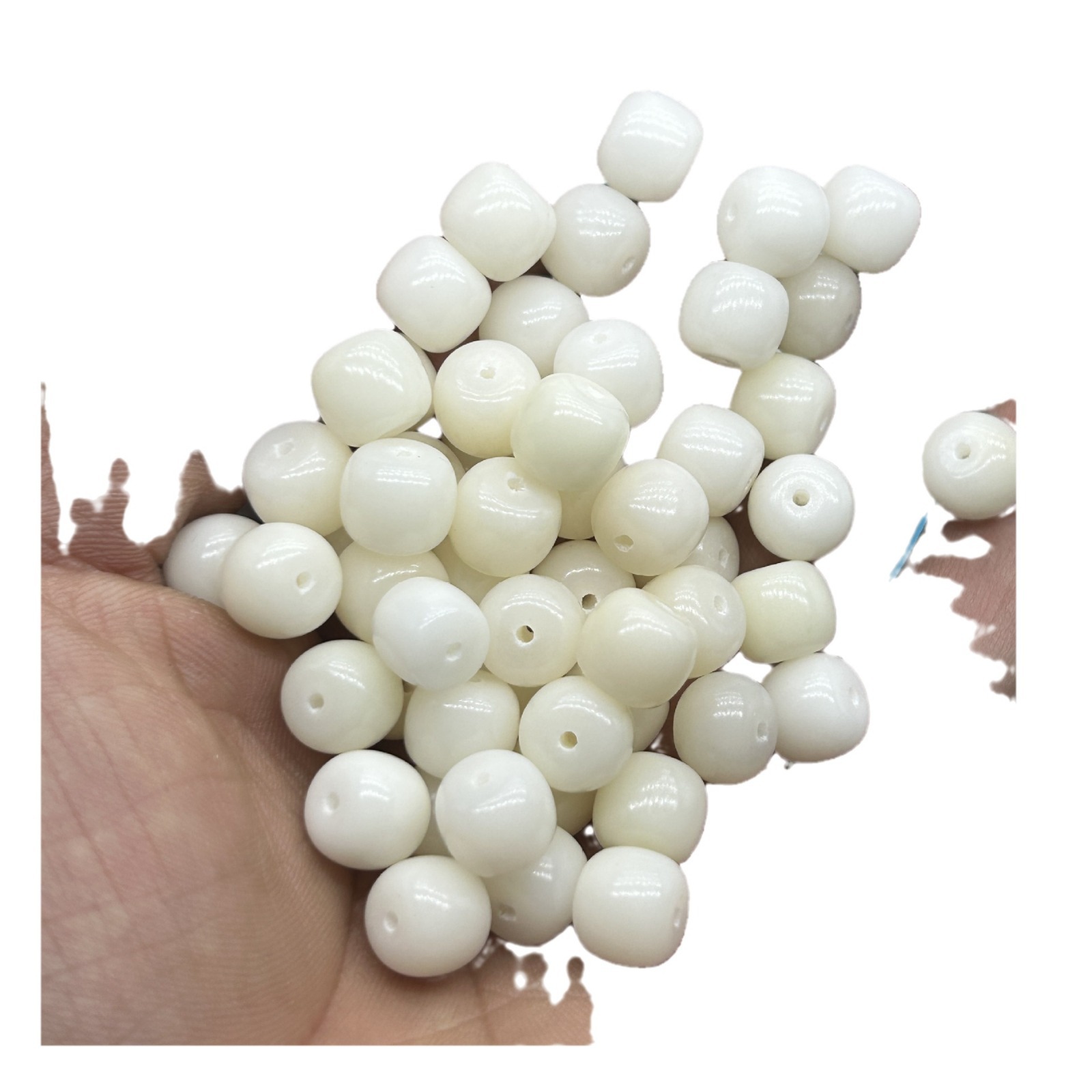 White Jade Bodhi Root Loose Beads Barrel Beads Straight Cut Barrel Bodhi Beads DIY Bracelet Jewelry Accessories Cultural Beads Buddhist Beads