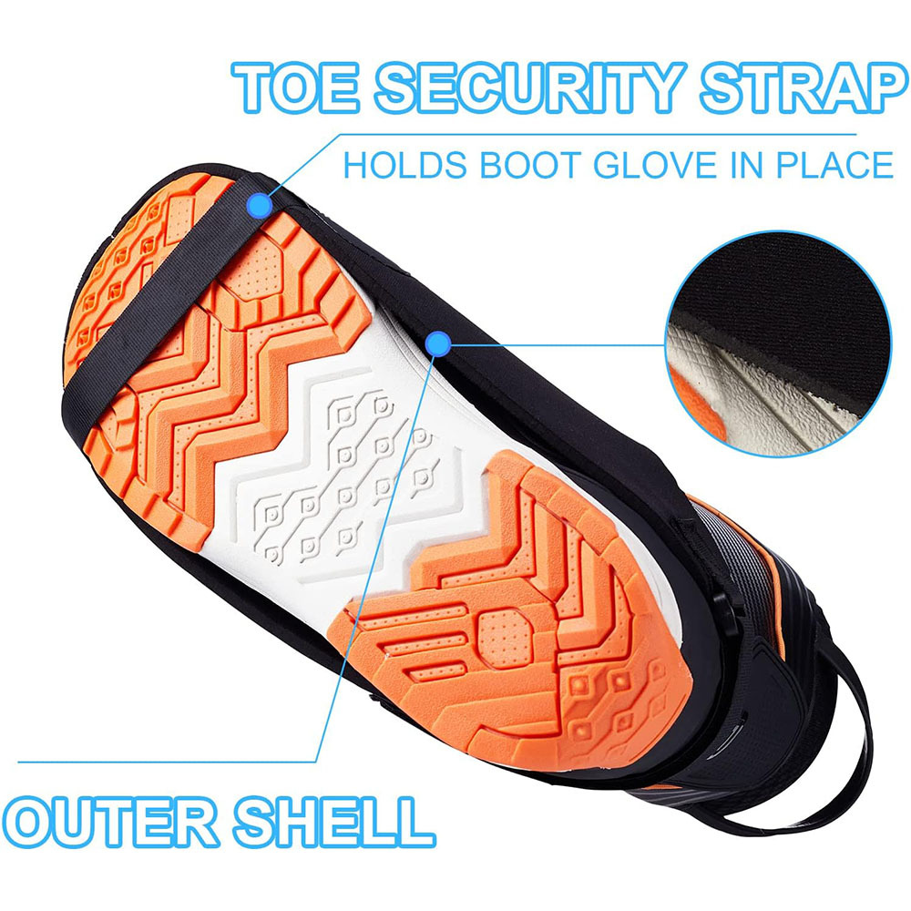 Outdoor ski shoe cover windproof antifreeze warm double board shoes protective cover snow boots warm non-slip foot cover 1 pair