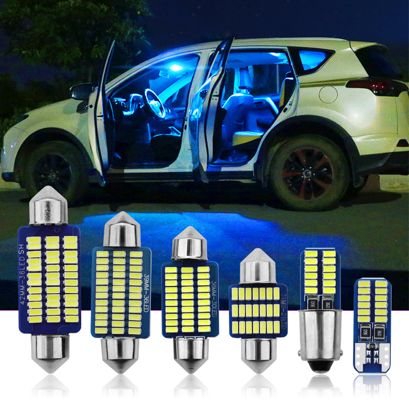 Car double pointed light reading light LED license plate light door light roof light T10 width light 36MM31 combination suit