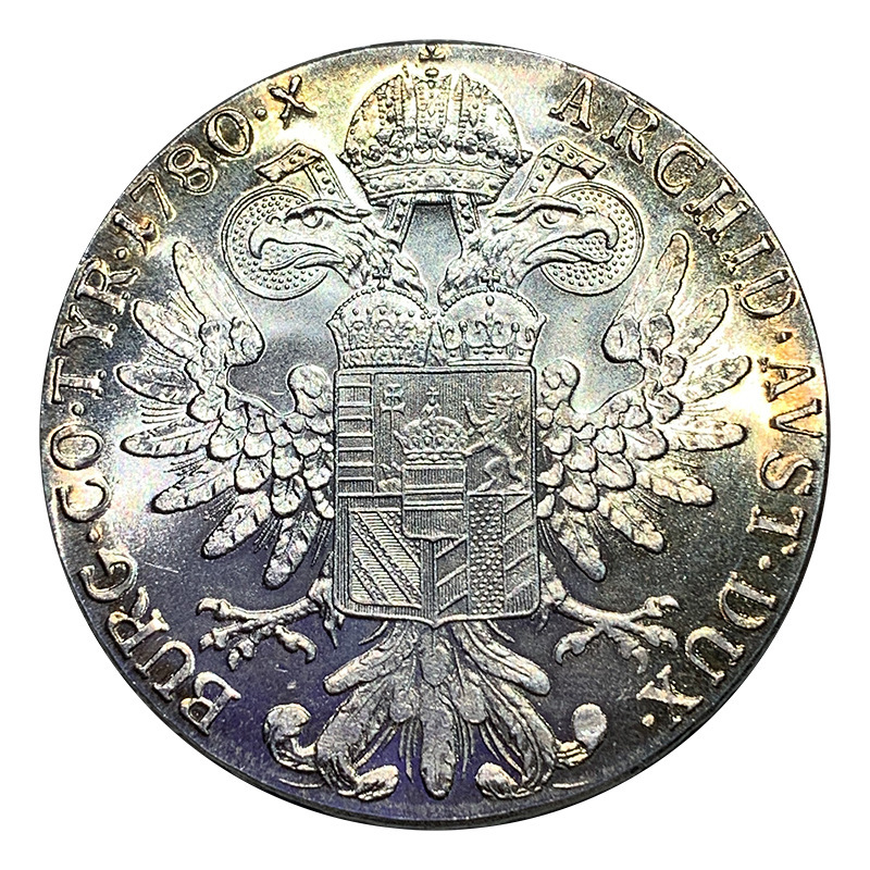Multicolored Letter Edge 1780 Early Austro-Hungarian Nanny Austrian Foreign Silver Dollar Copper Silver-Plated Can Be Blown
